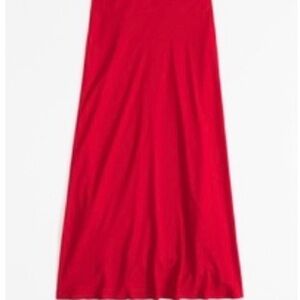 Abercrombie & Fitch Mid Rise Satin Maxi Skirt